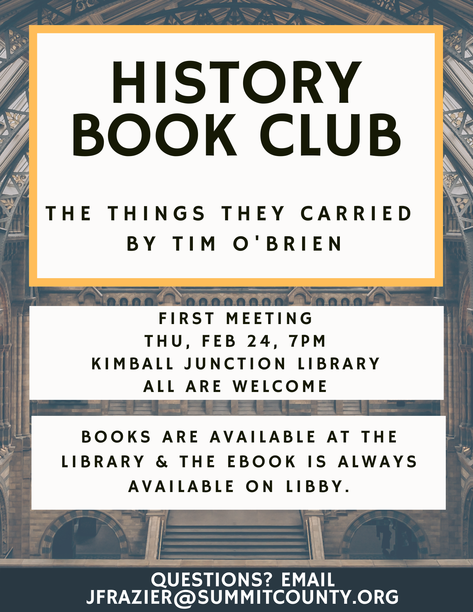 History Book Club (The Things They Carried) Summit County Library